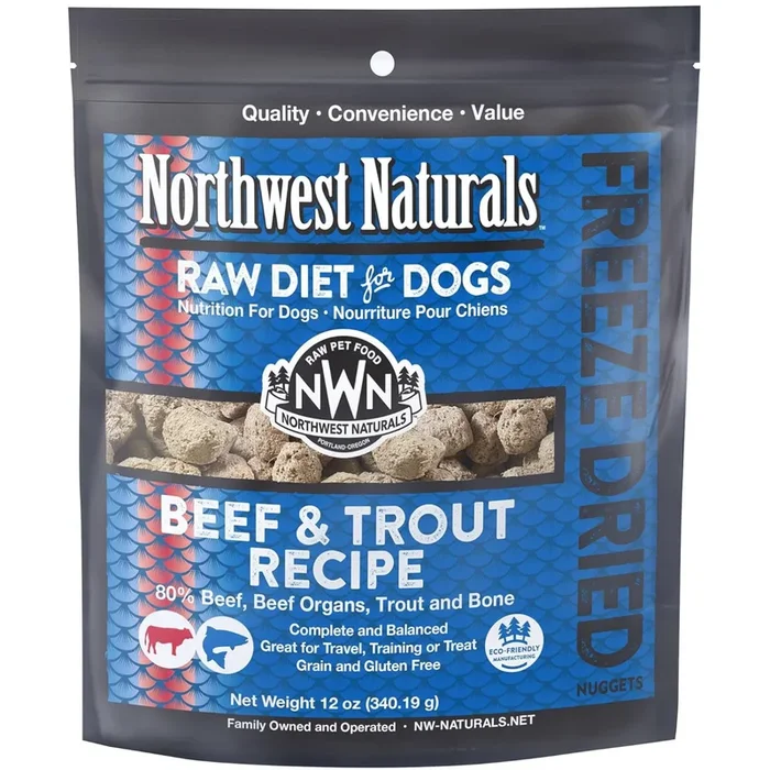 Freeze Dried Dog Food – Nuggets – Beef & Trout Recipe