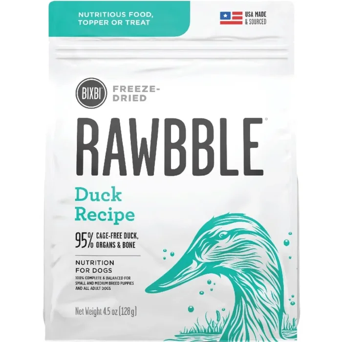 Freeze Dried Dog Food – RAWBBLE – Duck Recipe