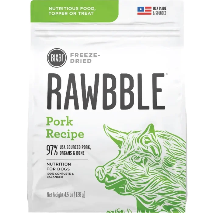 Freeze Dried Dog Food – RAWBBLE – Pork Recipe