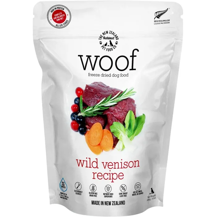 Freeze Dried Dog Food – Woof – Wild Venison Recipe