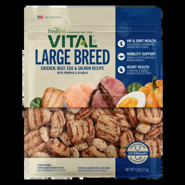 Freshpet Vital Large Breed Chicken, Beef, Egg & Salmon Recipe with Pumpkin & Spinach Dog Food