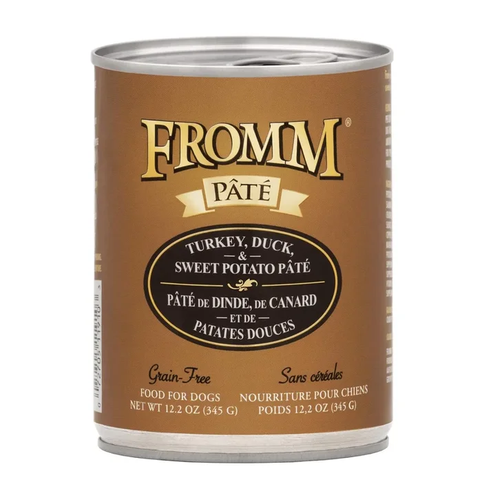 Fromm Pâté Wet Dog Food – Turkey, Duck, & Sweet Potato – 12.2oz Can