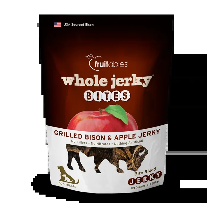 Fruitables Whole Jerky Bites Grilled Bison & Apple Dog Treats