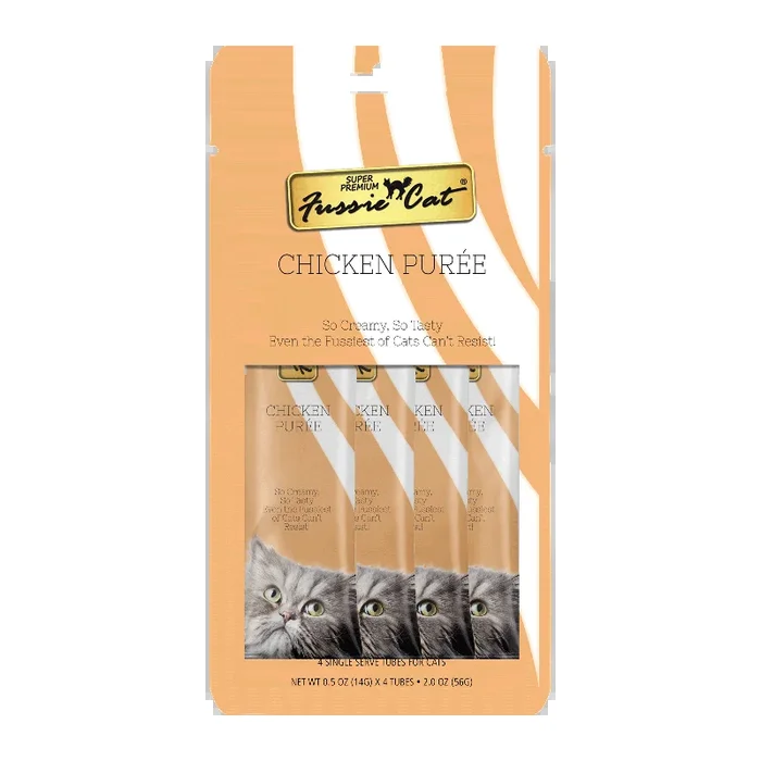 Fussie Cat Chicken Purée 0.5-oz, 4-Pack, Cat Treat