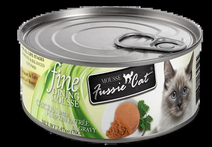 Fussie Cat Fine Dining – Mousse Chicken with Pumpkin Entree in Gravy Canned Cat Food