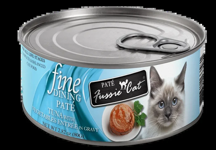Fussie Cat Fine Dining – Pate – Tuna with Vegetables Entree in Gravy Canned Cat Food