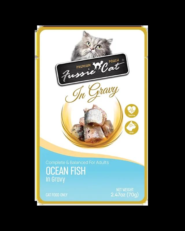 Fussie Cat Pouch Oceanfish in Gravy Wet Cat Food 2.47oz