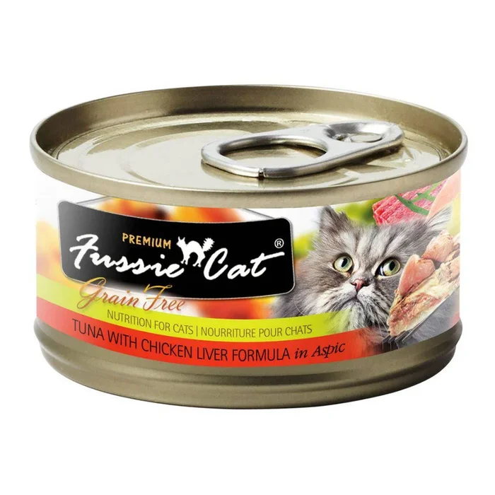 Fussie Cat Premium Canned Cat Food 2.82oz Tuna & Chicken Liver Flavor (Case of 24)