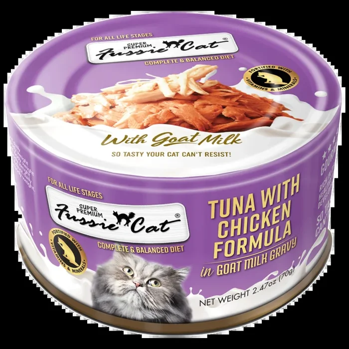Fussie Cat Premium Tuna with Chicken Formula in Goat Milk Gravy Canned Cat Food
