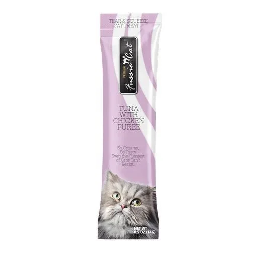 Fussie Cat Treat Puree Tuna w/ Chicken 4 Pack