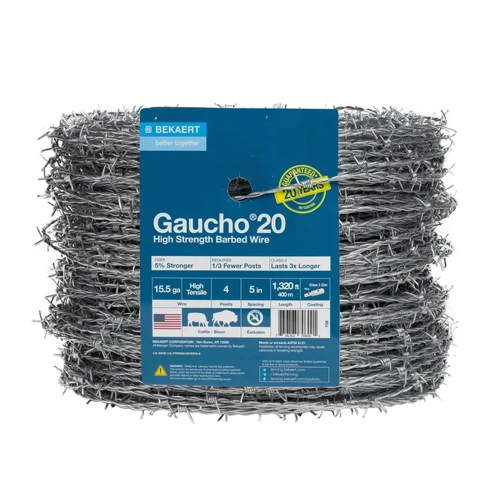 Gaucho 20 15.5 ga 4-Point 5″ Spacing High Tensile Barbed Wire