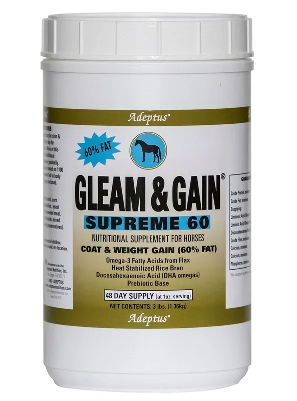 Gleam & Gain Supreme 60 Coat & Weight Gain Supplement for Horses