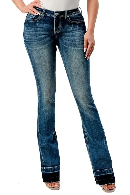 Grace in LA Women’s Western 3D Horse Mid Rise Bootcut Jeans