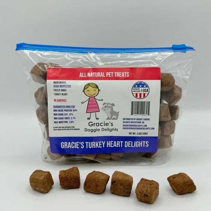Gracie’s Turkey Heart Delights Freeze Dried Dog Treats