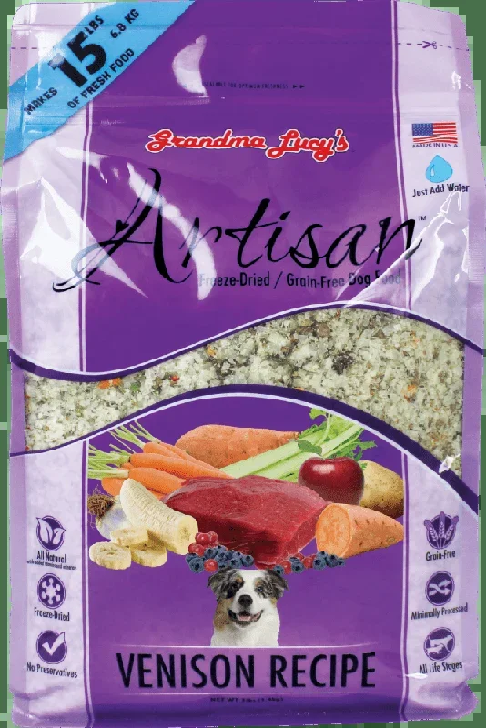 Grandma Lucy’s Artisan Grain-Free Venison Freeze-Dried Dog Food
