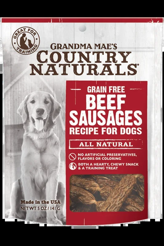 Grandma Mae’s Country Naturals Grain Free Beef Sausages 5oz