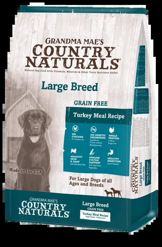 Grandma Mae’s Country Naturals Grain Free Large Breed Turkey Meal Dry Dog Food
