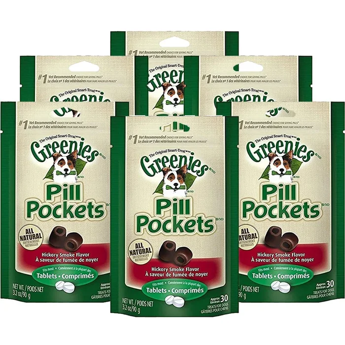 Greenies Pill Pockets Treats for Dogs Hickory Smoke Flavor Tablets – 6 Pack