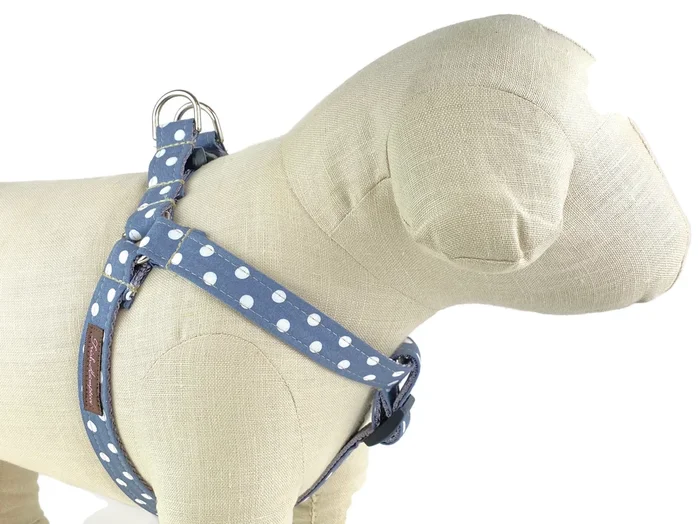 Grey/White Polka Dot Dog Harness – 511