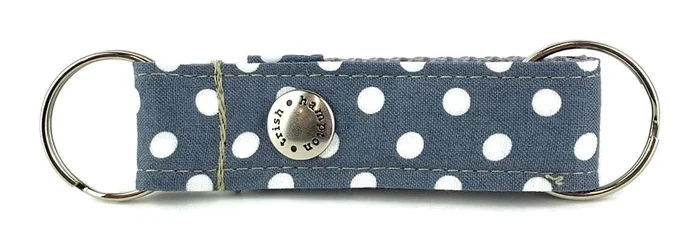 Grey/White Polka Dot Snappy Keychain – 511