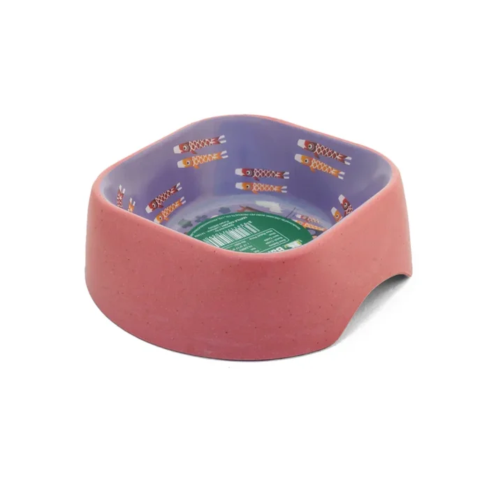 Healing Leaf Eco Friendly Cartoon Bamboo Bowl for Dogs and Cats (Pink)