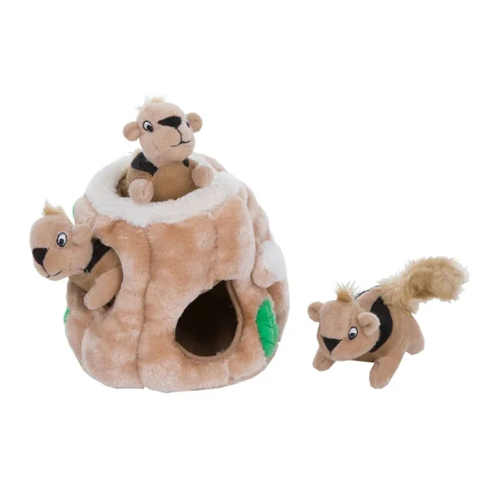 Hide A Squirrel Plush Dog Puzzle Toy Brown SM