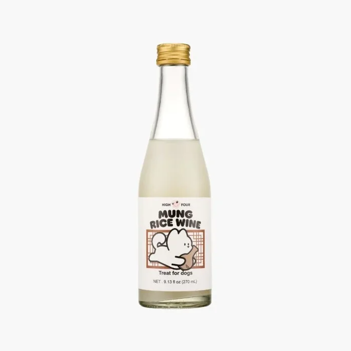 High Four Mung Ricewine for Dogs – Non-Alcoholic Dog Makgeolli, 9.13-oz Bottle