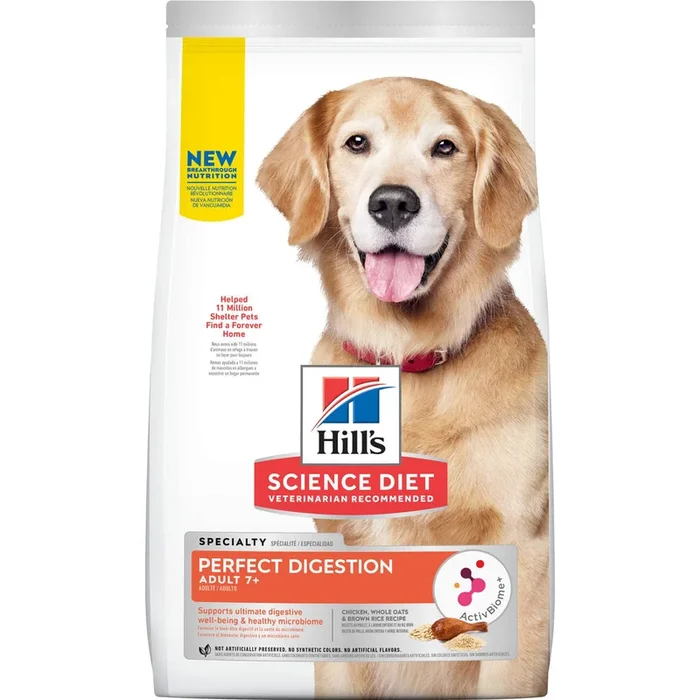Hill’s Science Diet Adult 7+ Perfect Digestion Chicken Whole Oats & Brown Rice Dry Dog Food 3.5lb