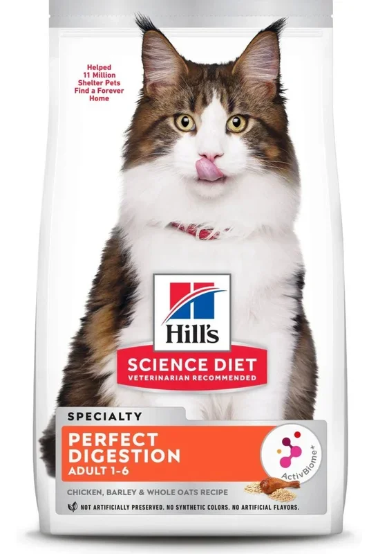 Hill’s Science Diet Adult Perfect Digestion Chicken, Barley, & Whole Oats Recipe Dry Cat Food 6 lbs