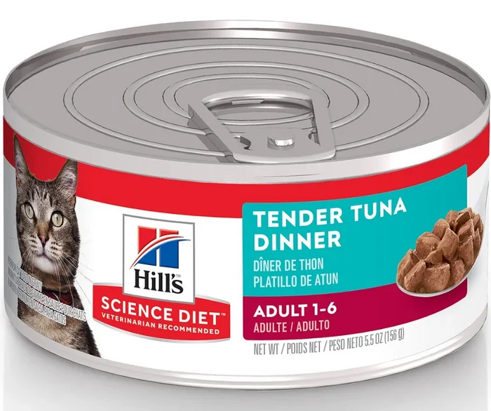 Hill’s Science Diet- All Breeds, Adult Cat Tender Tuna Dinner Canned Cat Food