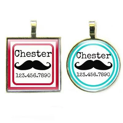 Hipster Mustache Dog License Tag