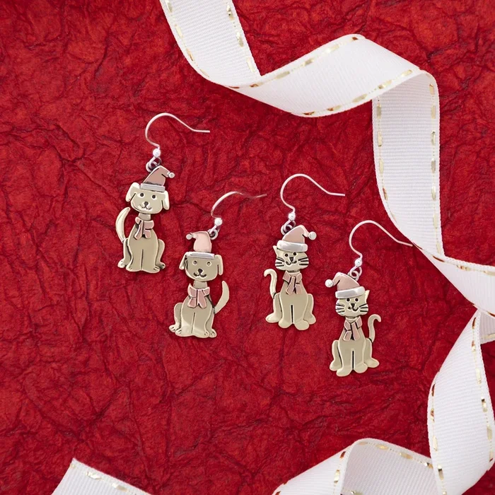 Holiday Pet Mixed Metal Earrings