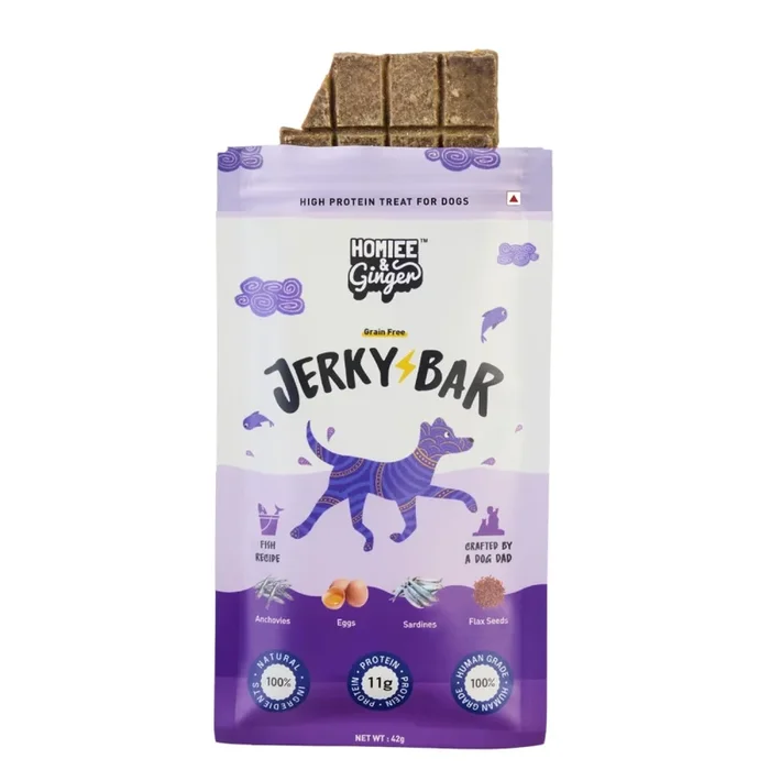 Homiee & Ginger Grain Free Fish Jerky Bar Dog Treats