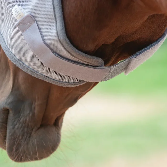 Hook and Loop Extender for Fly Masks, Grey