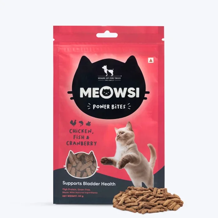 HUFT Meowsi Grain Free Chicken, Fish & Cranberry Power Bites Cat Treats