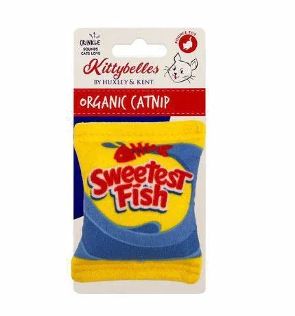 Huxley & Kent Cat Sweetest Fish Catnip Plush Crinkle Toy 3.5in
