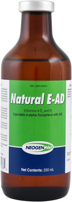 Injectable Vitamin E, A, D-300 for Beef & Dairy Cattle, 250 ml