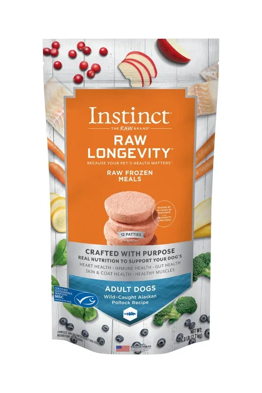 Instinct Longevity Pollock Patties Raw Dog Food