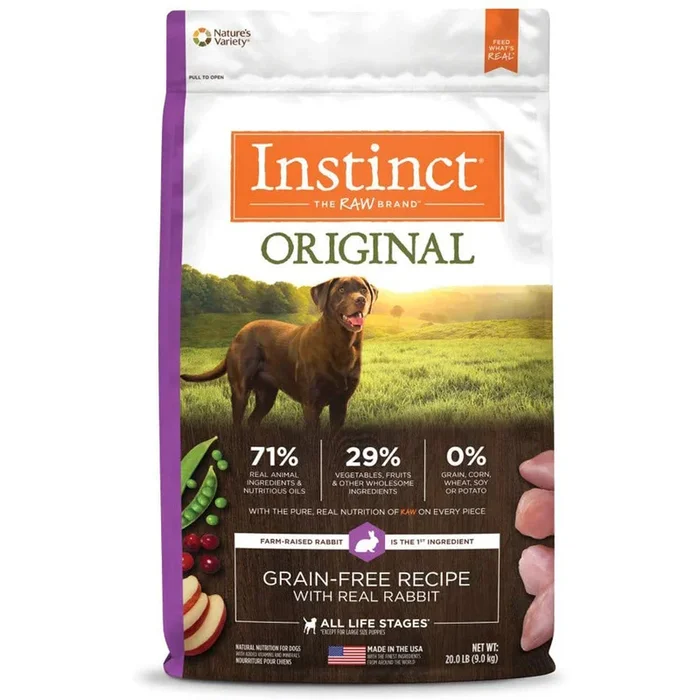 Instinct Original Grain Free Recipe with Real Rabbit Dry Dog Food 20lb
