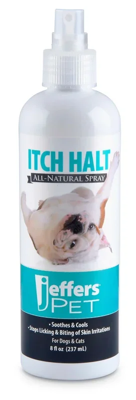 Jeffers Pet Itch Halt All-Natural Spray, Stop Licking & Biting of Skin Irritations in Dogs & Cats, 8 oz
