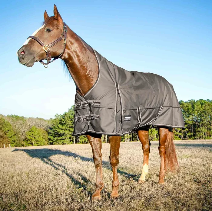 Jeffers Poplar Head “Defense” 1680 Denier Turnout Blanket with High Neck, 240 Gram, Plymouth Brown