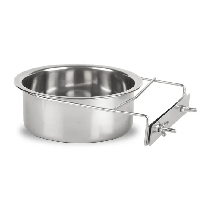 Jeffers Stainless Steel Coop/Kennel Cup with Clamp