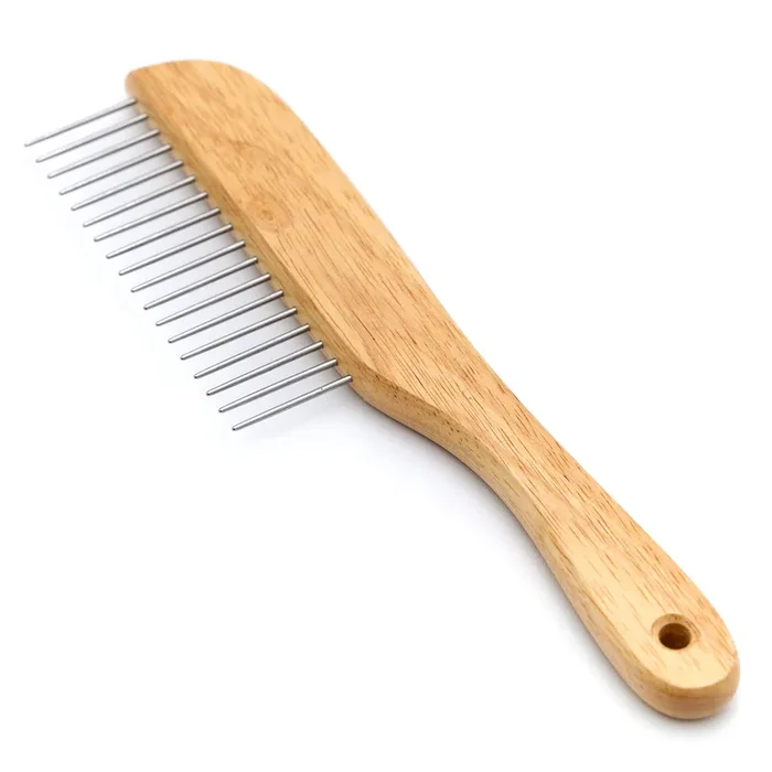 Jeffers Wood Handle Poodle Comb, 8 3/4″ L x 1 1/4″ L Teeth