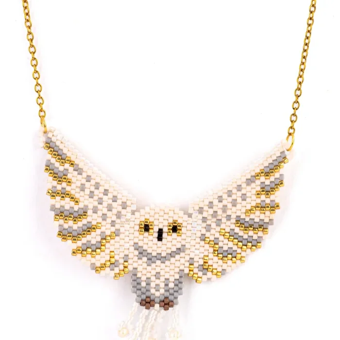 Jenni & Janki Handcrafted Miyuki Owl Necklace
