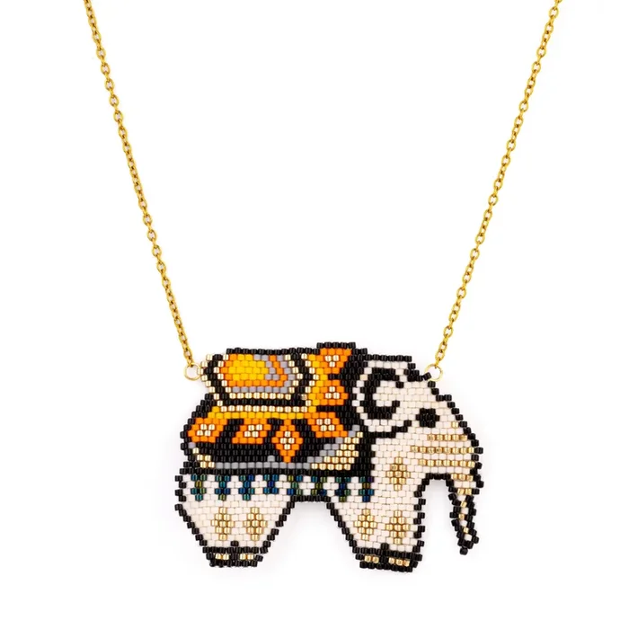 Jenni & Janki Handcrafted Miyuki Sunset Safari Necklace