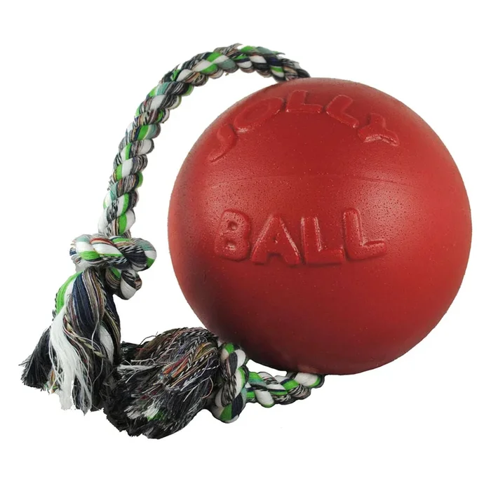 Jolly Pets Romp-n-Roll Ball – Tough Scented Dog Toy for Tug, Fetch & Water Play