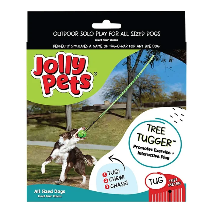 Jolly Pets Tree Tugger Interactive Bungee – Durable Tug-O-War & Solo Play Dog Toy for Heavy Chewers