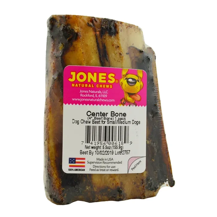 Jones Natural Chews 4″ Beef Center Bone 1pk Dog Bone
