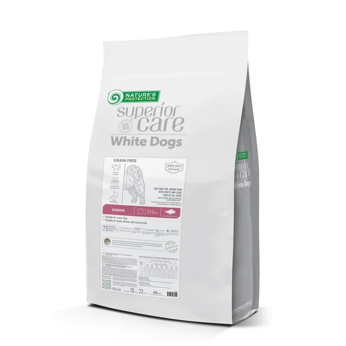 Junior Dogs Food for Light Coat All Breeds with White Fish