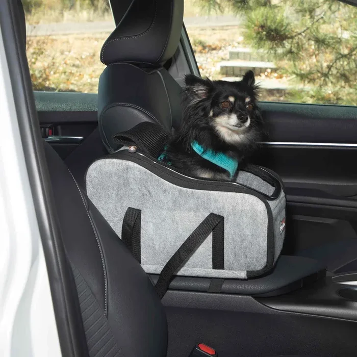 K&H Pet Products – Portable Pet Console Booster Dog Car Seat, Light Gray